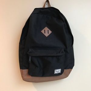 Herschel Heritage Black Tan Backpack